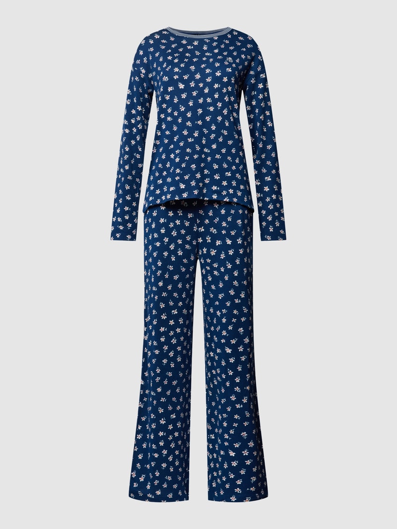 Pyjama mit Streifenmuster in marineblau