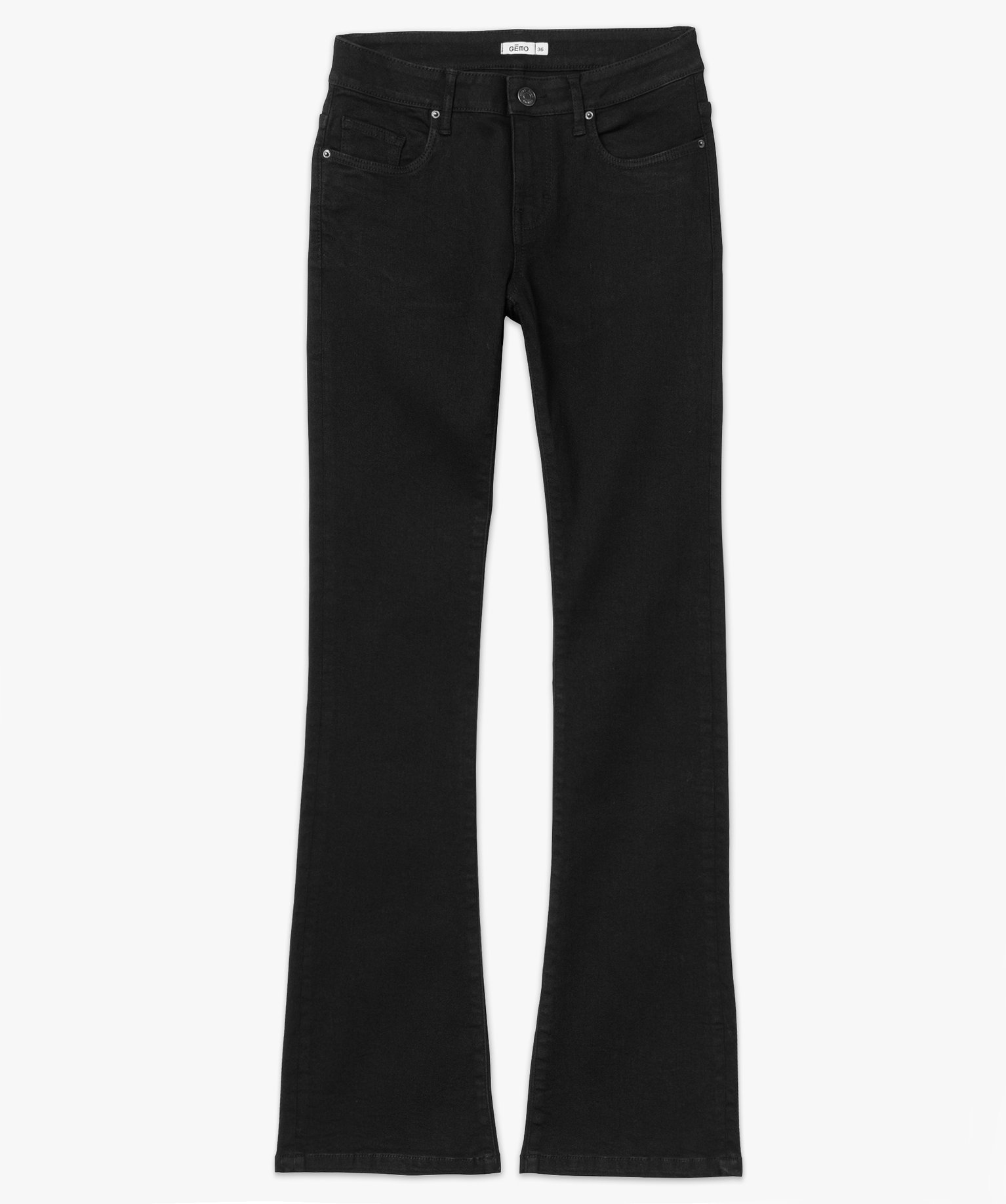 Jean femme coupe Bootcut noir | GEMO