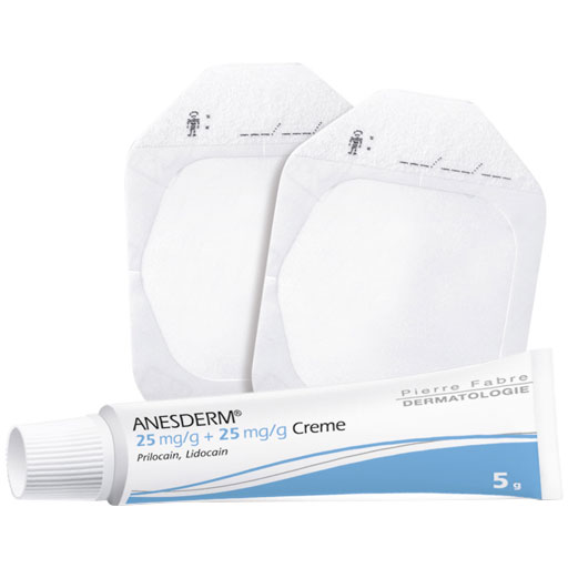 ANESDERM 25 mg/g   25 mg/g Creme   2 Pflaster  5 g  Creme