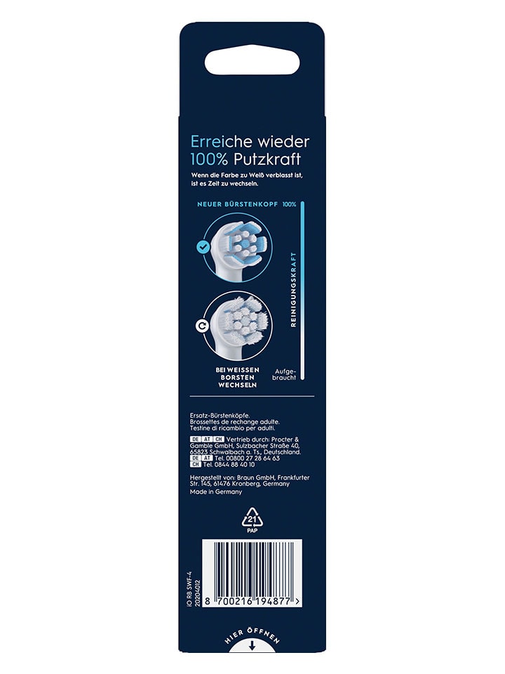 Oral-B 4er-Set: Ersatz-Bürstenköpfe 