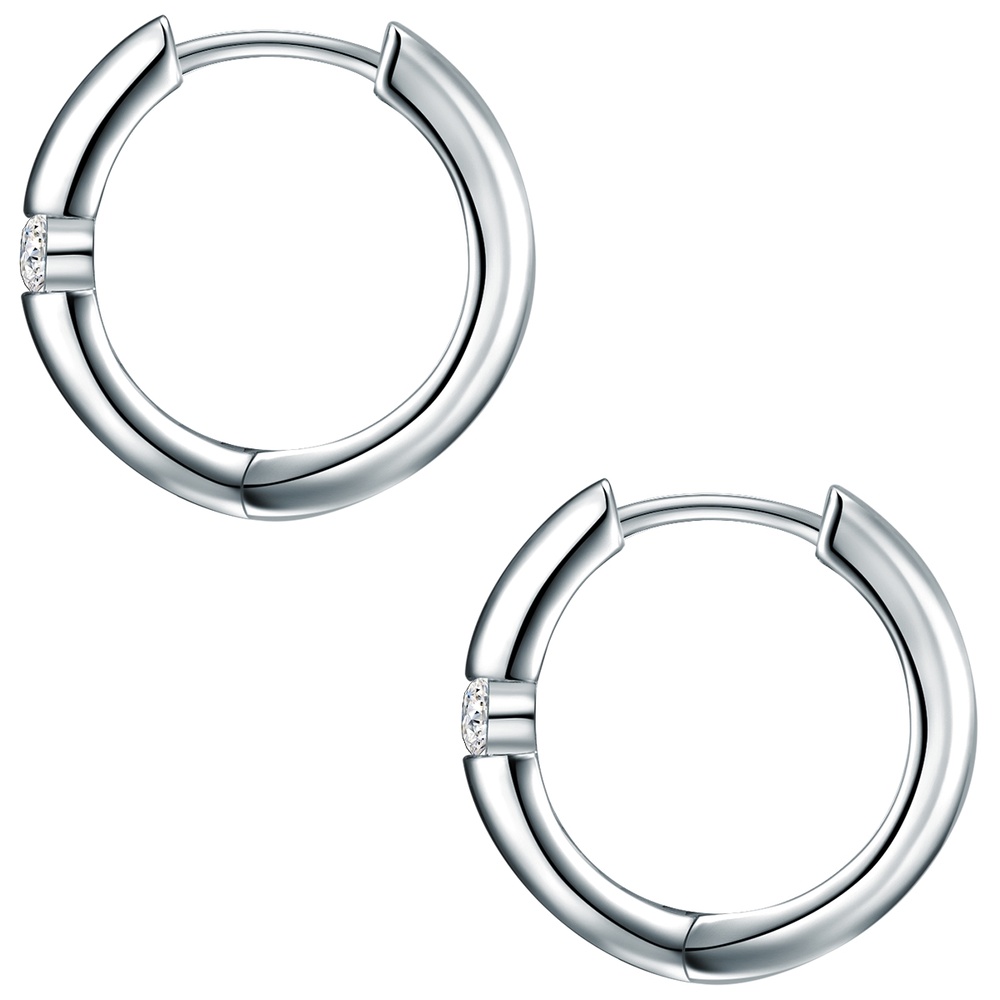 Trilani Créoles en argent Argent sterling Oxyde de zirconium (CZ) en Argent Boucles d'oreilles