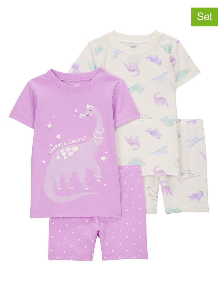 carter's 2er-Set: Pyjamas in Lila/ Creme günstig kaufen