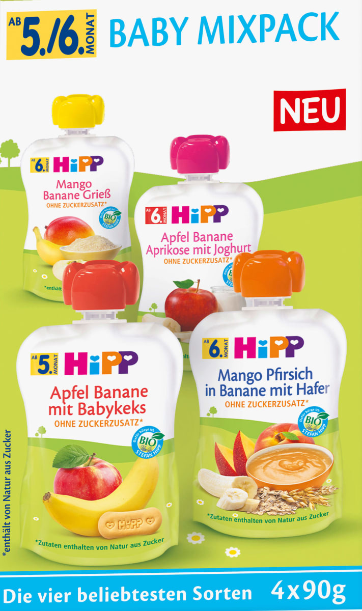 Quetschies Mixpack, ab dem 5. Monat (4x90 g), 360 g