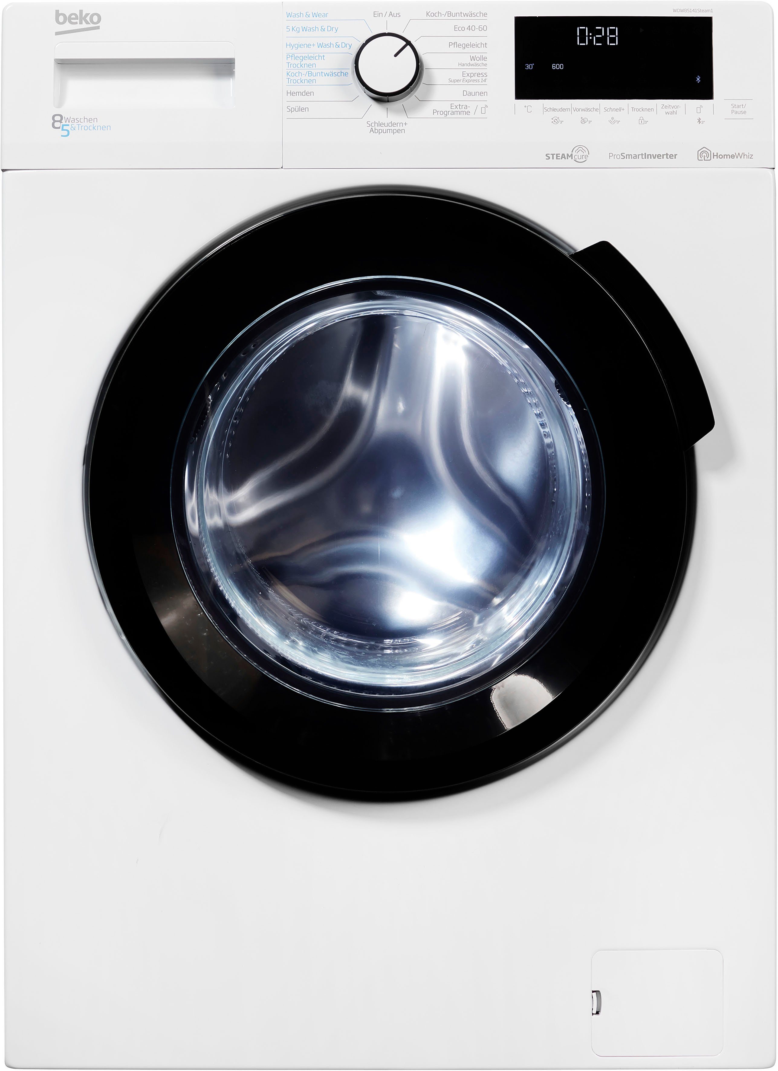 BEKO Waschtrockner WDW85141Steam1, 8 kg, 5 kg, 1400 U/min