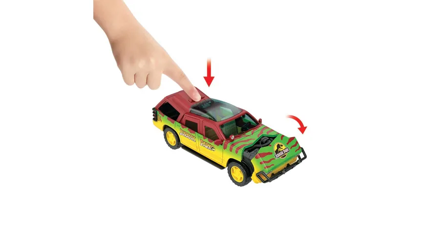 Jurassic World Epic Attack, Ford Explorer + Velociraptor mit Licht, Sound