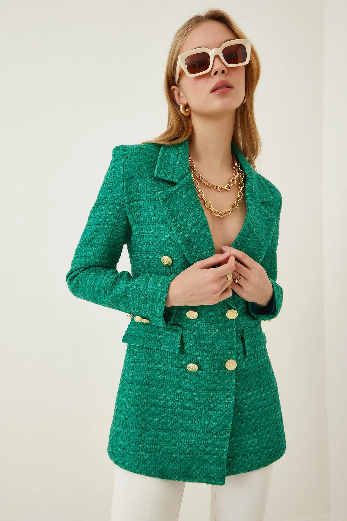 Happiness İstanbul  Blazer - Grün - Regular Fit