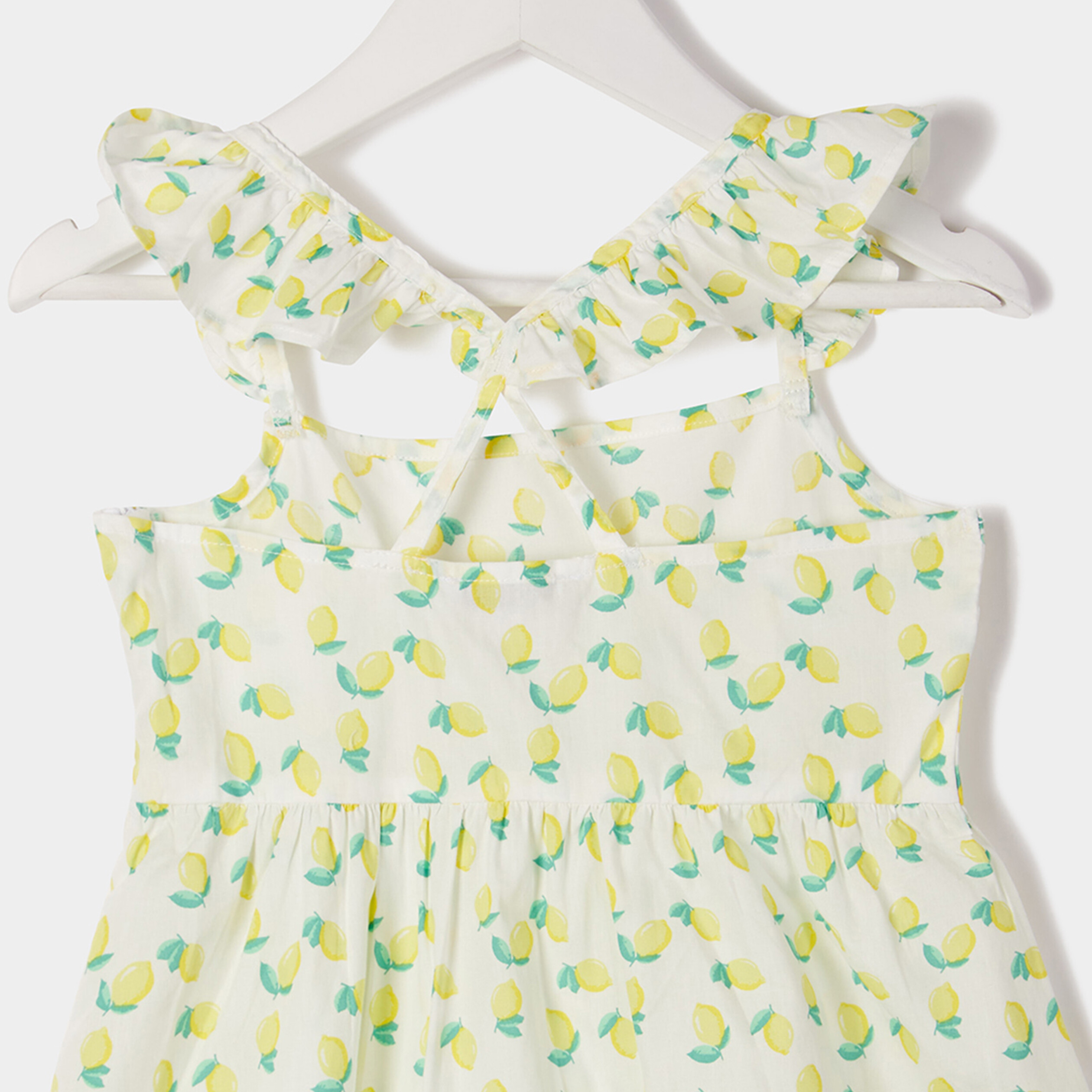 Robe évasée à bretelles croisées blanc fille | La Halle