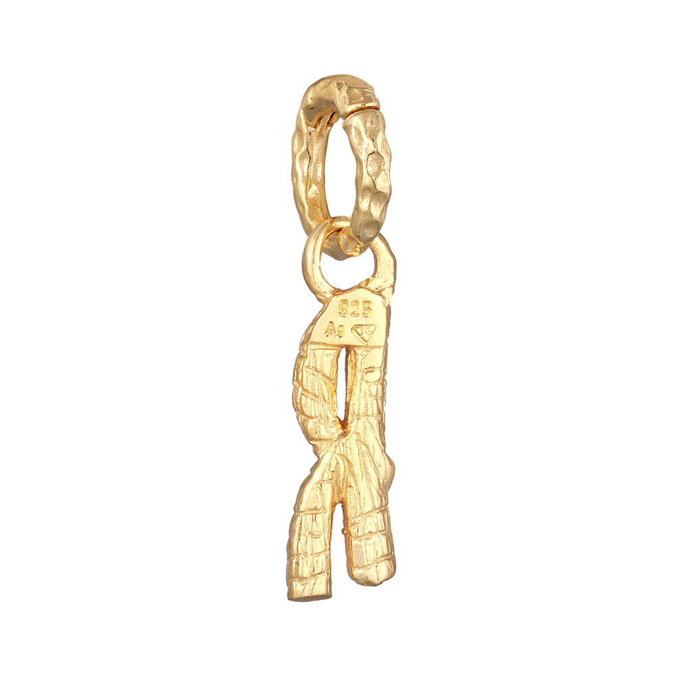 Elli Elli Pendentif Femmes Lettre R Look Organique en argent sterling 925 plaqué or Pendentif
