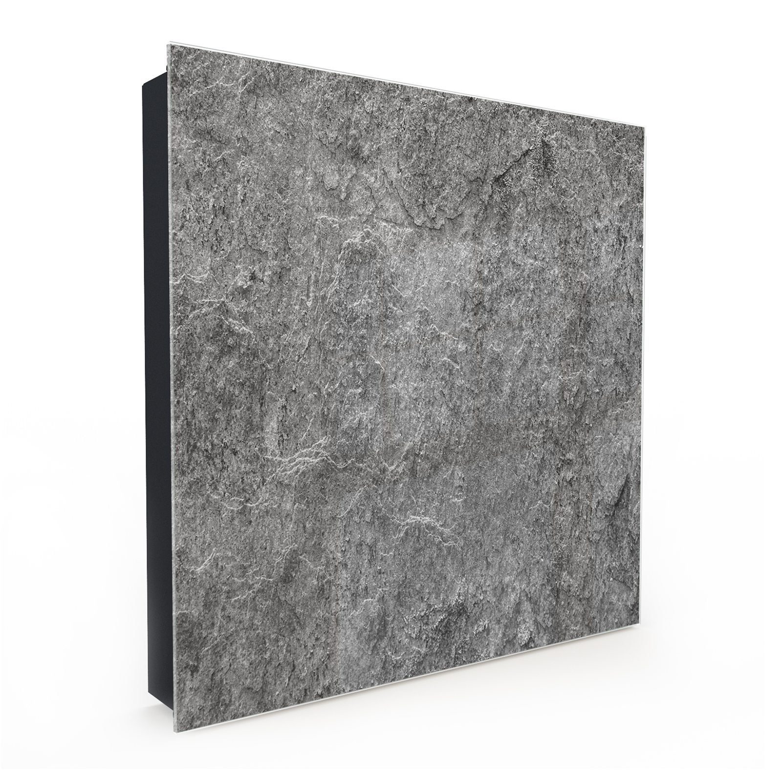 Primedeco Schlüsselkasten Magnetpinnwand und Memoboard mit Glasfront Motiv Dunkle Steintextur (1 St)