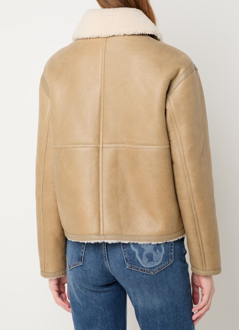 Claudie Pierlot sheepskin jacket with patch pockets