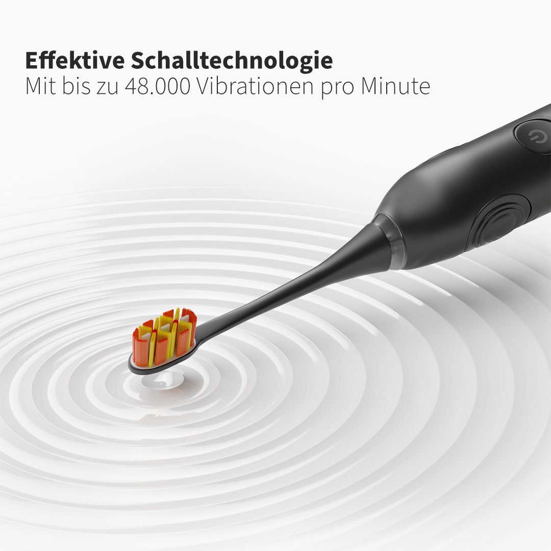 Zahnheld Elektrische Zahnbürste GERO + Aquadent, Aufsteckbürsten: 1 St., Schallzahnbürste inkl. Munddusche, Set mit Schallzahnbürste schwarz und Munddusche schwarz