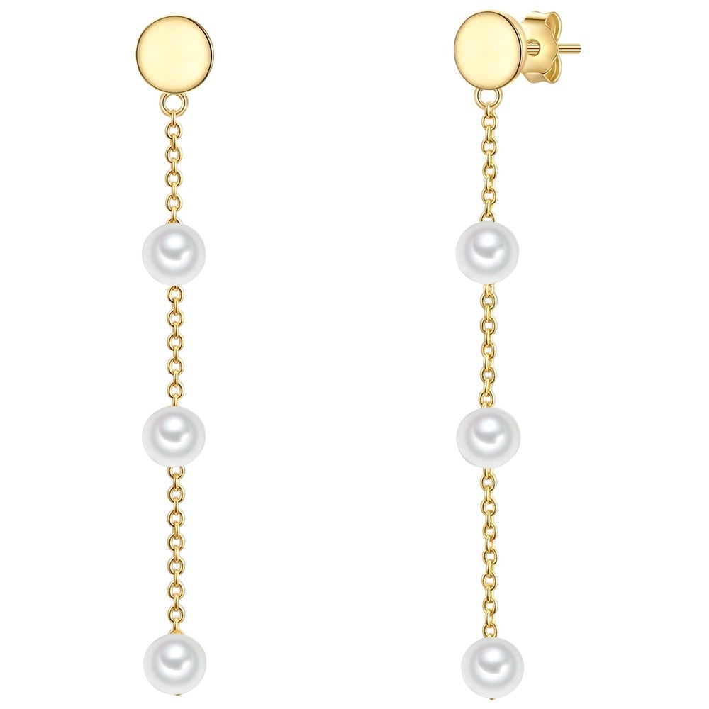 Glanzstücke München Puces d'oreilles en argent Argent sterling Perle de culture d'eau douce en Or jau Boucles d'oreilles