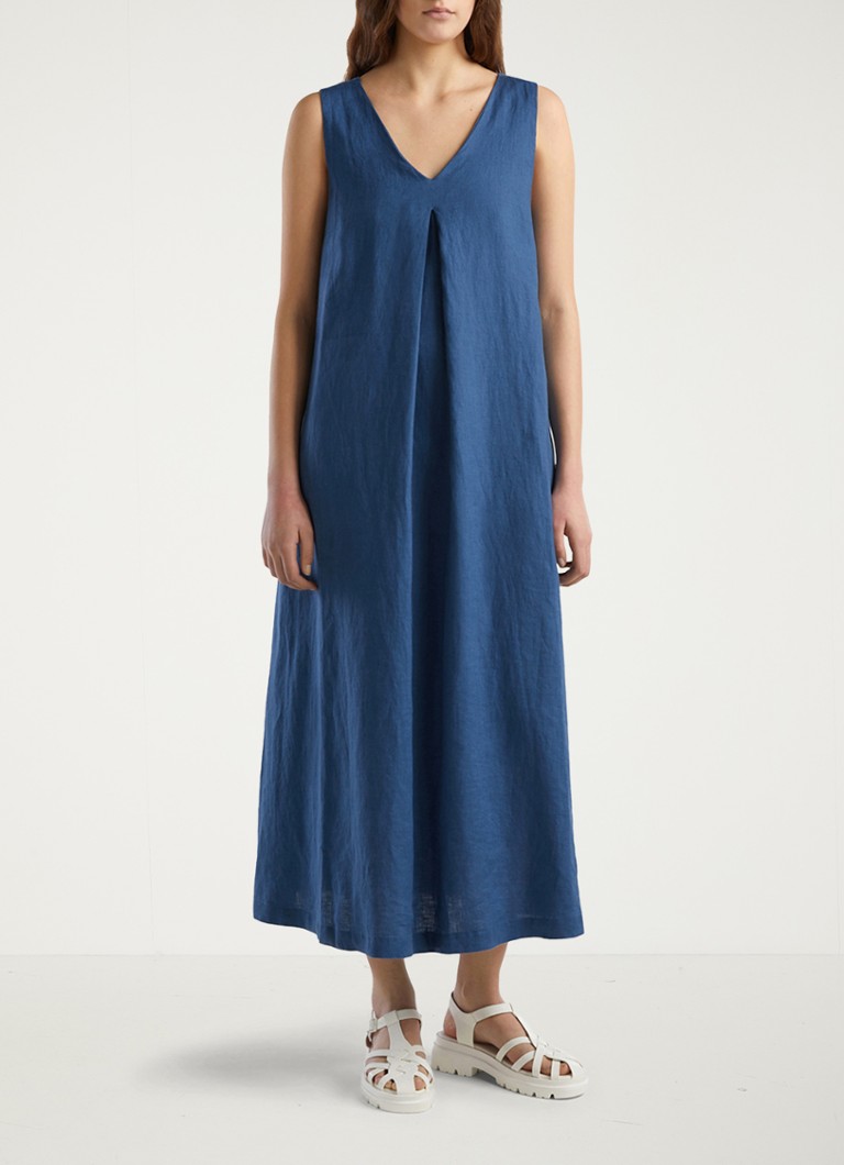 Rochie maxi din in cu decolteu în V de la Benetton