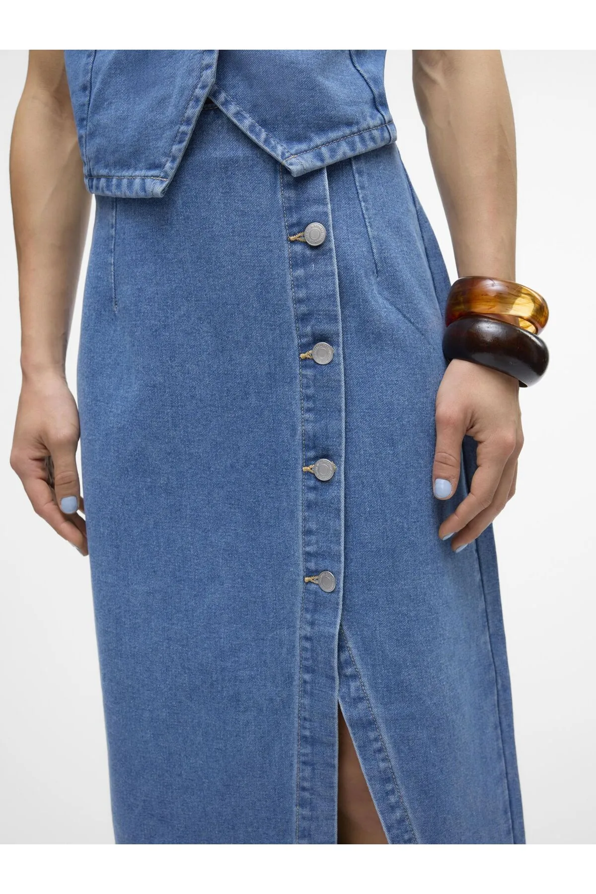 Vero Moda  Jeansrock Vmabbigail Langer Rock