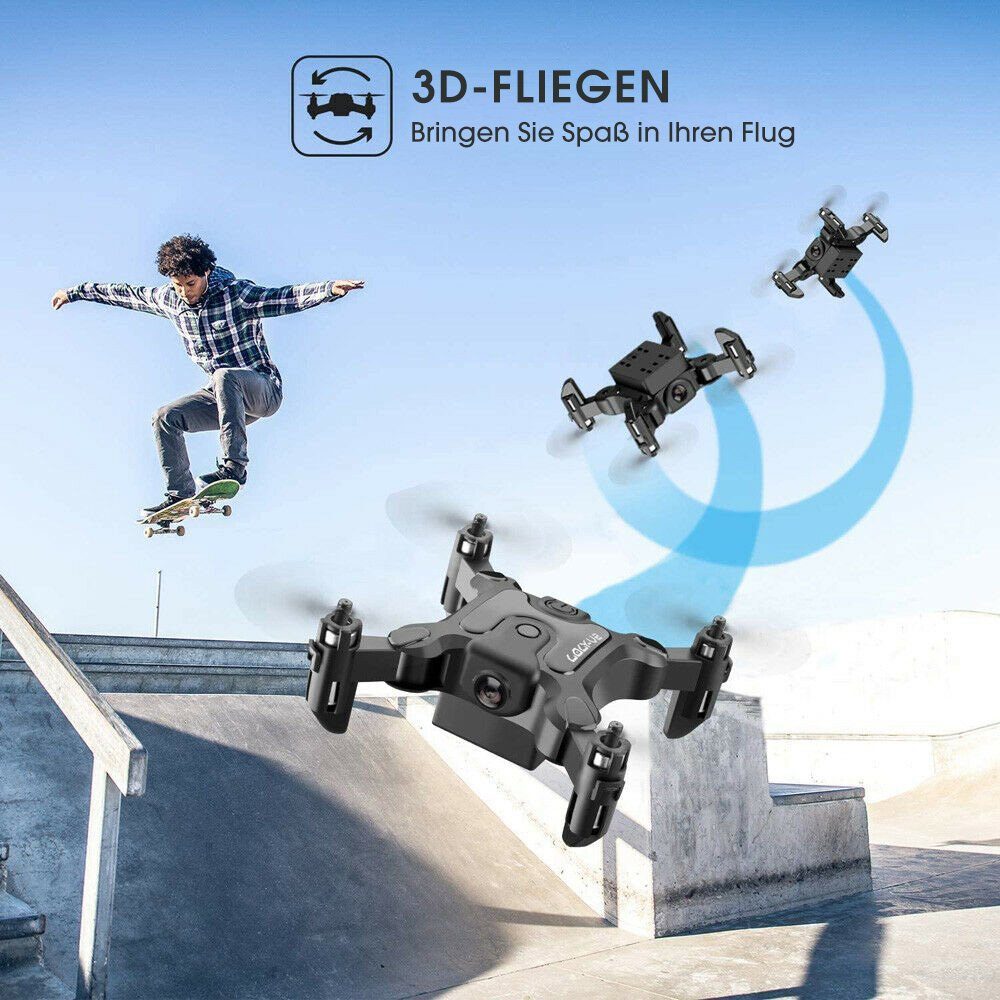 4DRC mit wifi Kamera für Kinder & Anfänger, mini, klappbar Spielzeug-Drohne (720P HD, Flugbahn Flug, Kopfloser Modus, Halten der Flughöhe, 3D-Flips)