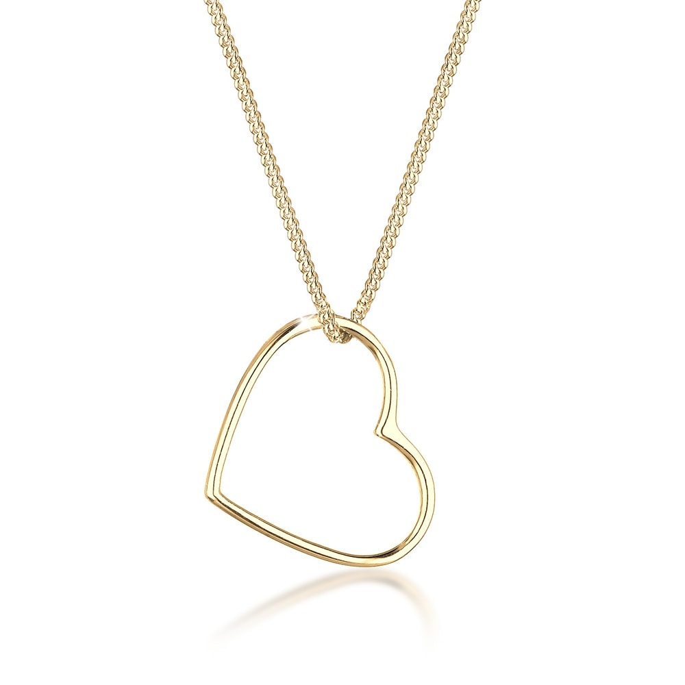 Elli Elli Collier Femmes Pendentif Coeur Basique en Argent Sterling 925 Bijoux