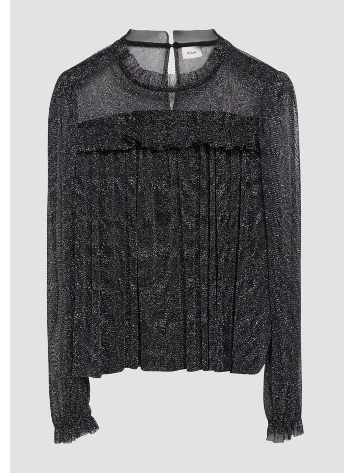 s.Oliver Bluse langarm in Schwarz günstig kaufen