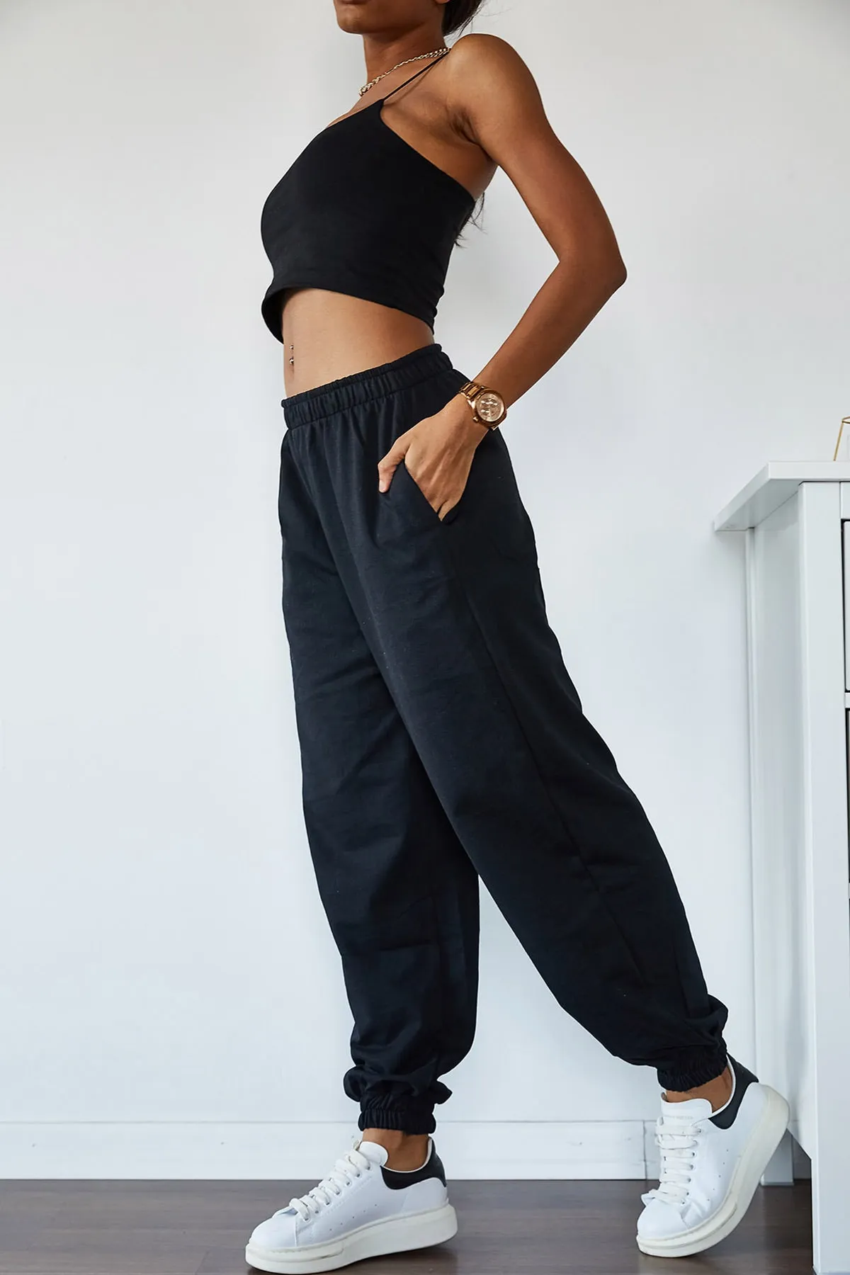 XHAN  Damen-Jogginghose mit hoher Taille und Schnürung, übergroß und locker geschnitten, 1KZK8-10879-02