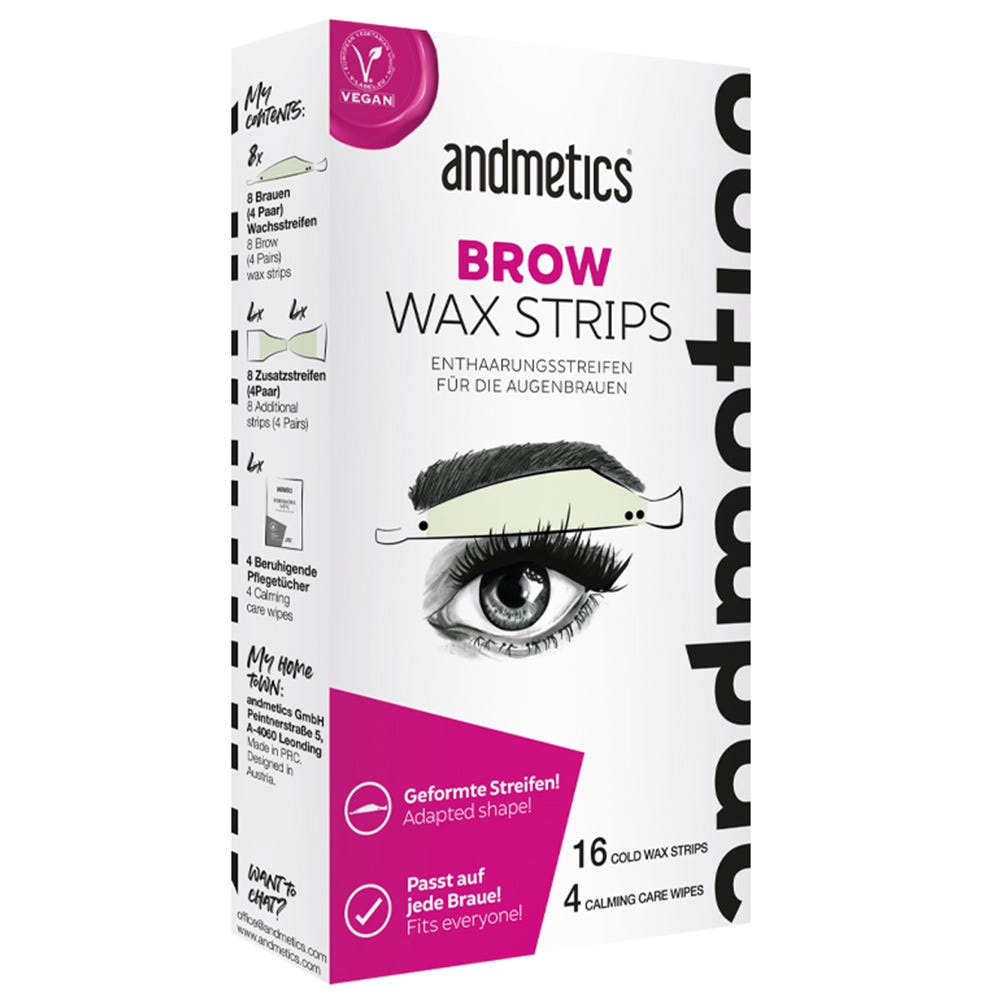 andmetics Brow Wax Strips Women 4 Paar
