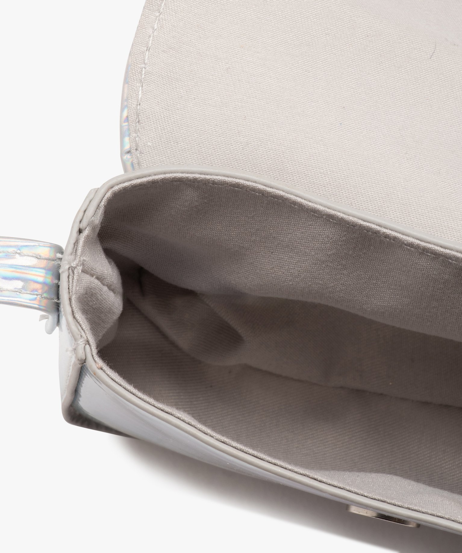 Sac bandoulière iridescent à fermeture cur fille argent | GEMO