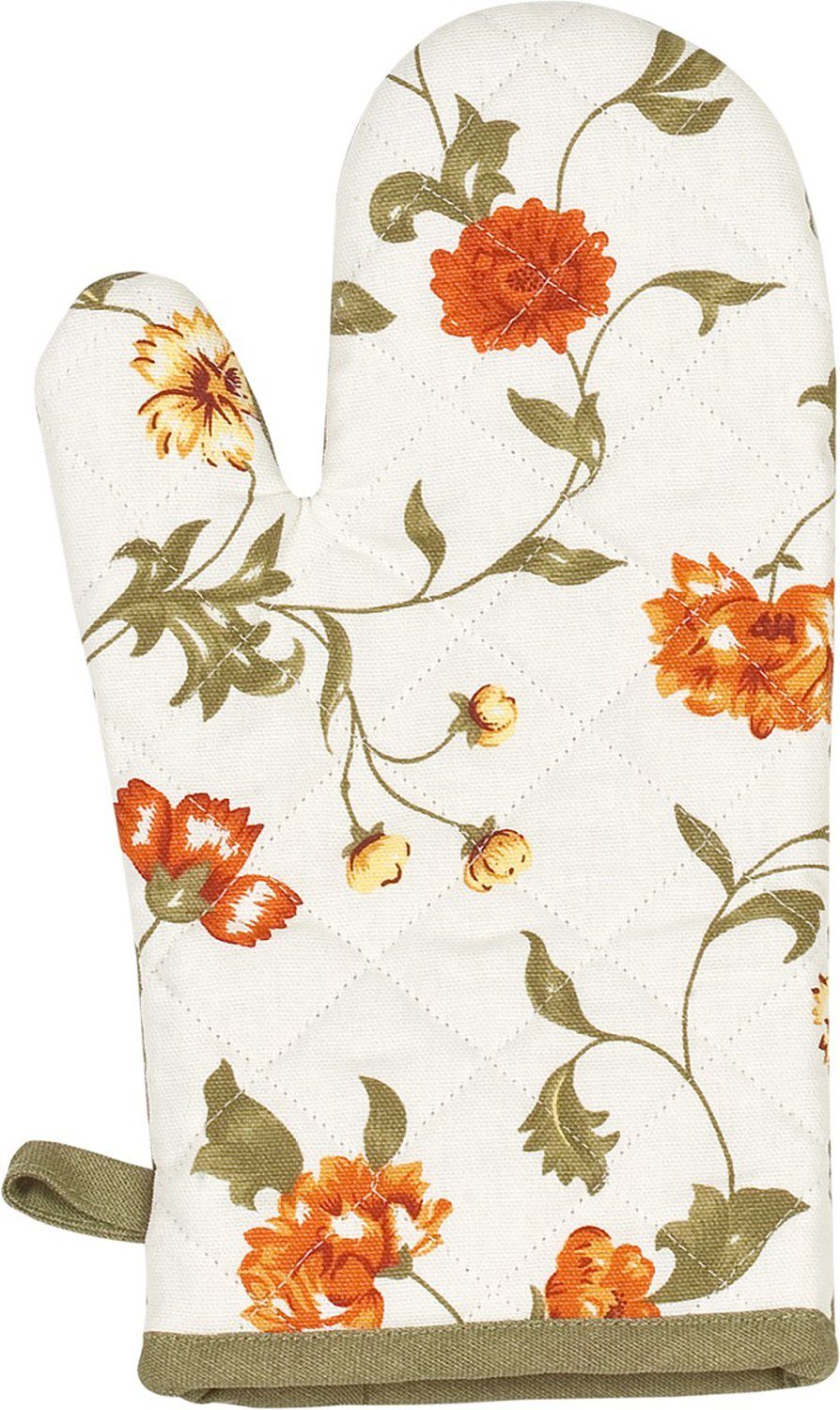 Kracht Topfhandschuhe Blümchen, (Set, 2-tlg., Set), 2er Set Ofenhandschuhe, wattiert, ca. 20x30 cm