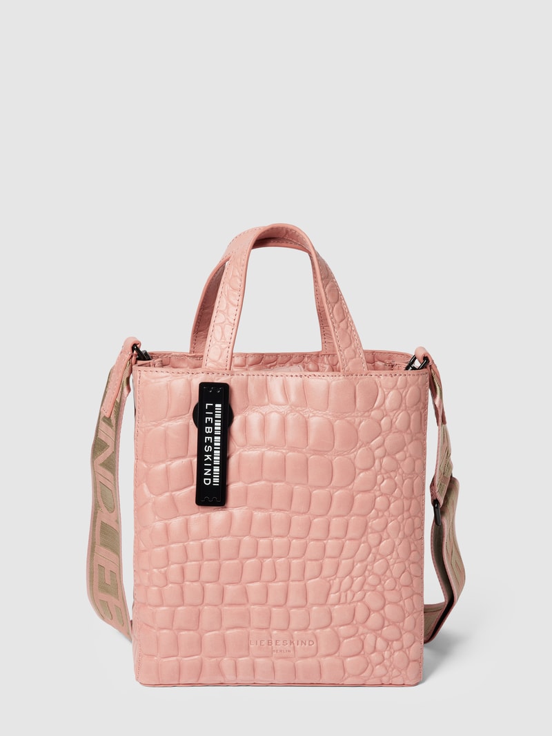 Tote Bag in Reptil-Optik Modell 'Paper Bag' in rosé