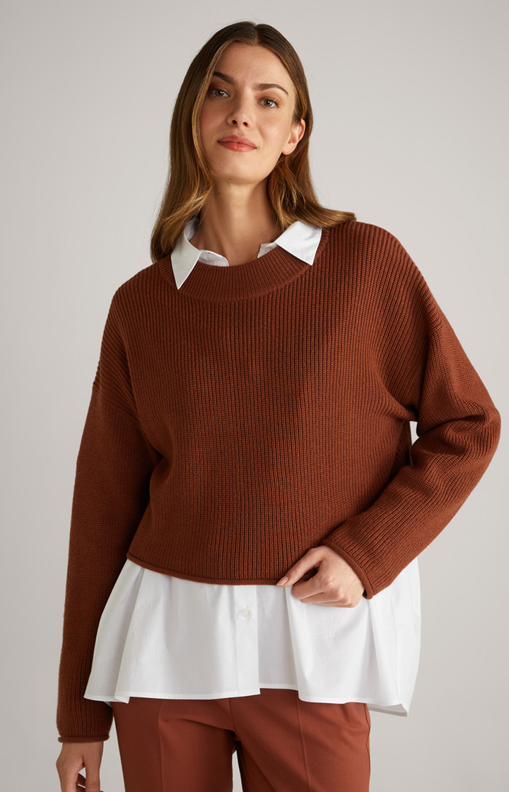 Strickpullover in Kupferbraun