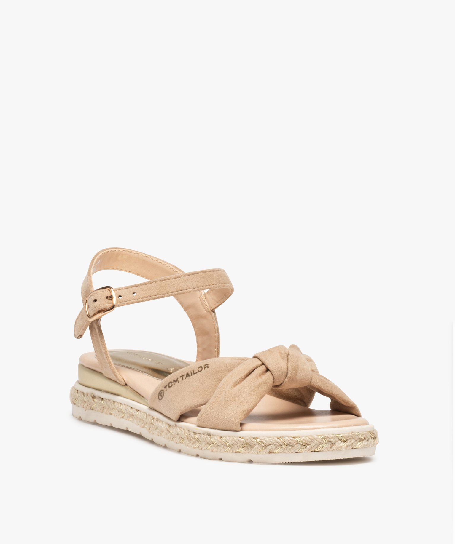 Sandales femme plates à brides drapées – Tom Tailor beige | GEMO