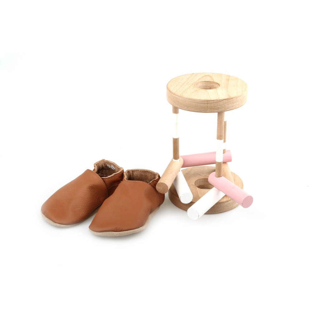 baBice Plain Nugat braune Krabbleschuhe