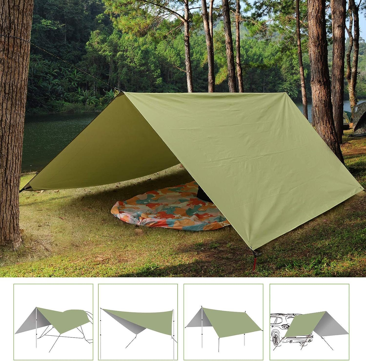 Zeaicos Tarp-Zelt Zeltplane Wasserdicht Camping Zelt Tarp Unterlegplane