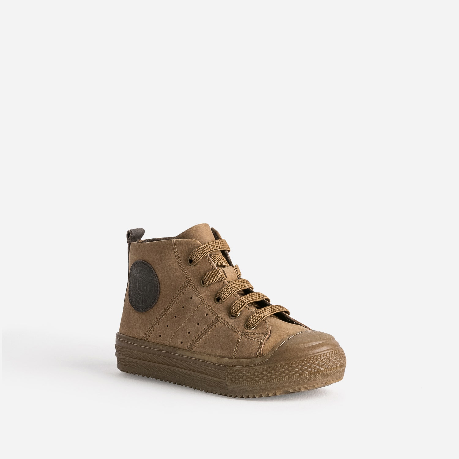 Basket éco-conçue BUGGY marron en cuir