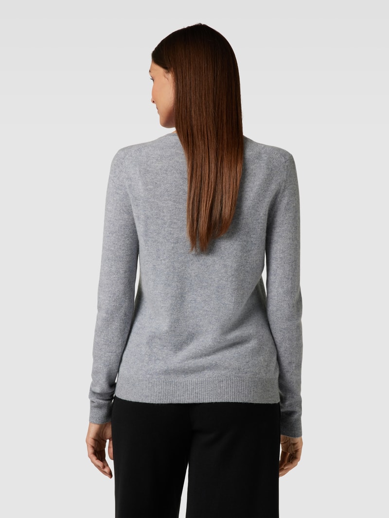Strickjacke aus Kaschmir mit Knopfleiste in mittelgrau meliert