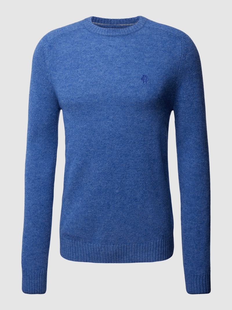 Strickpullover aus Lammwolle Modell 'TANGUY' in royalblau meliert