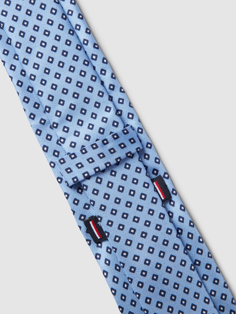 Krawatte mit Allover-Muster Modell 'Bi-Colour' in bleu