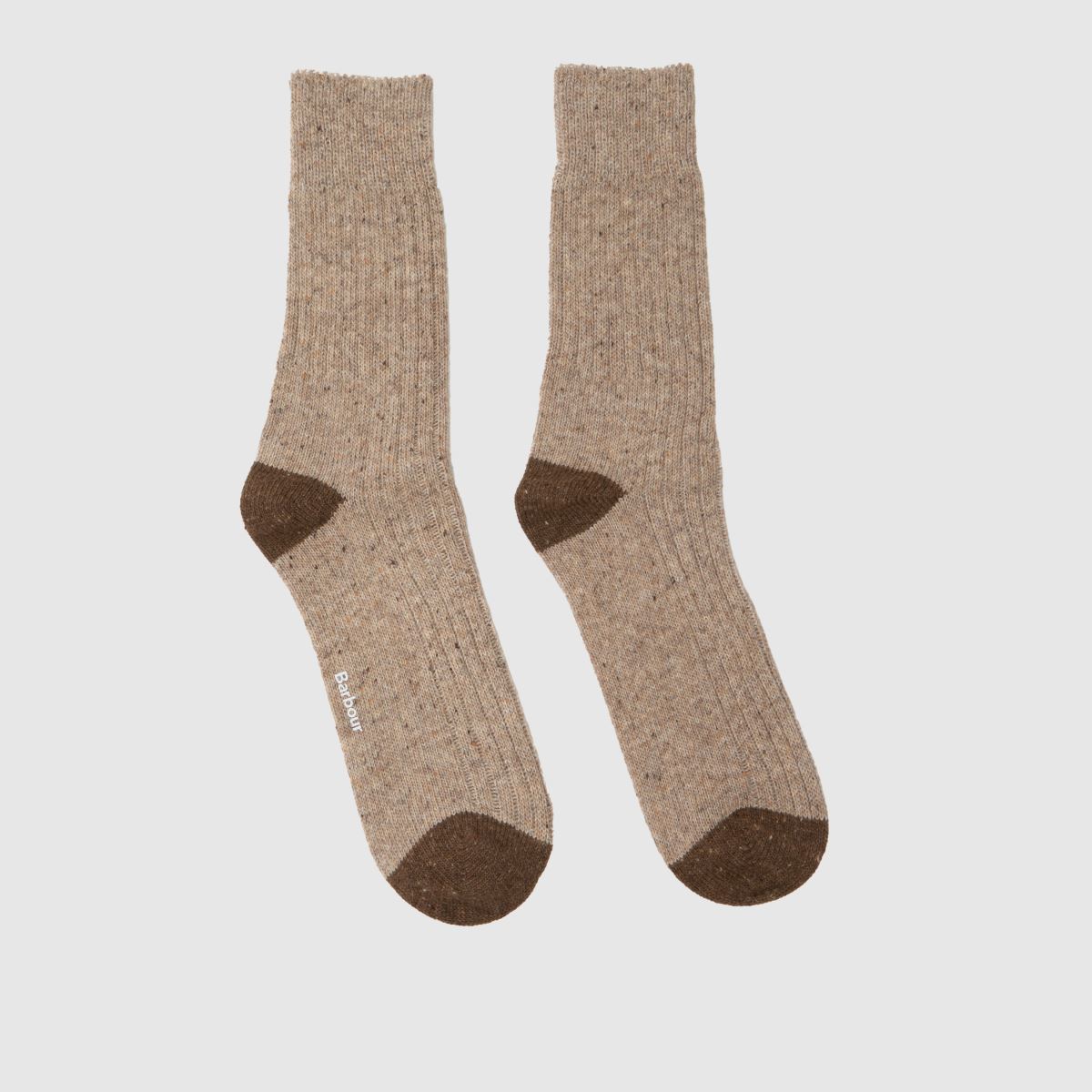 Barbour beige och bruna Houghton-strumpor