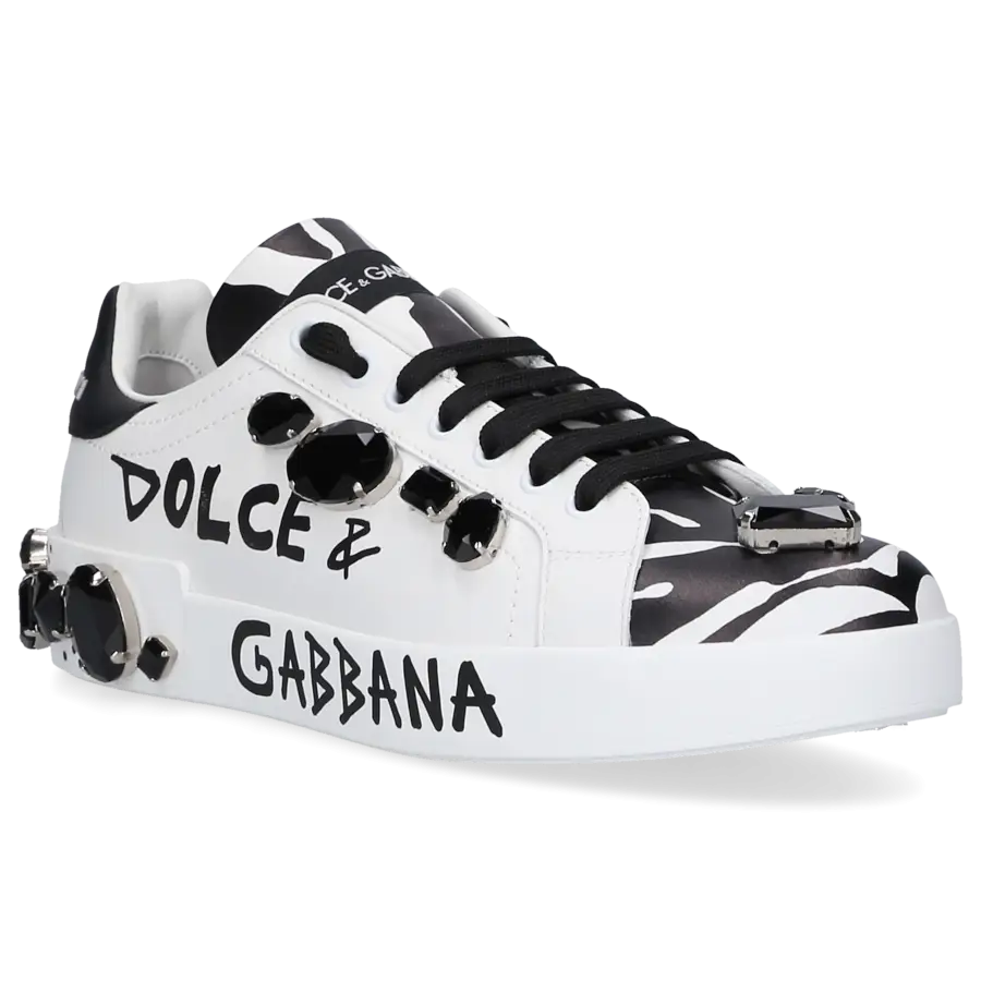 Dolce & Gabbana - Sneaker low PORTOFINO Nappaleder - weiß
