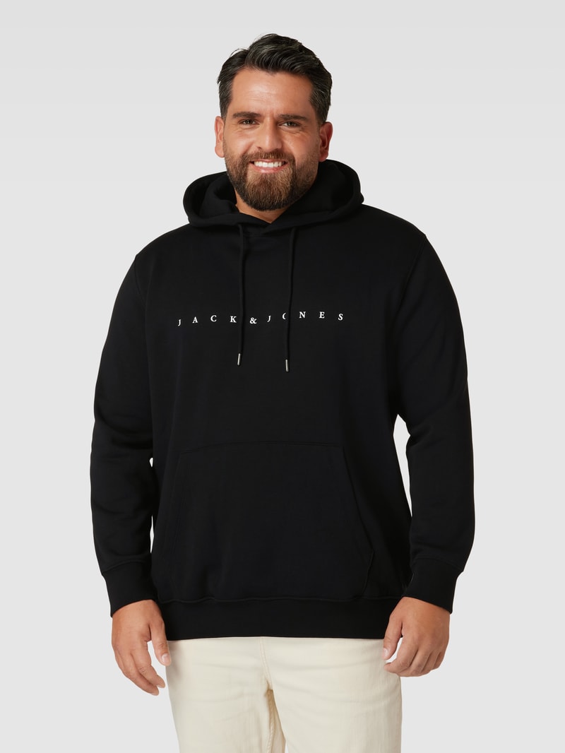 PLUS SIZE Hoodie mit Kapuze Modell 'STAR' in schwarz