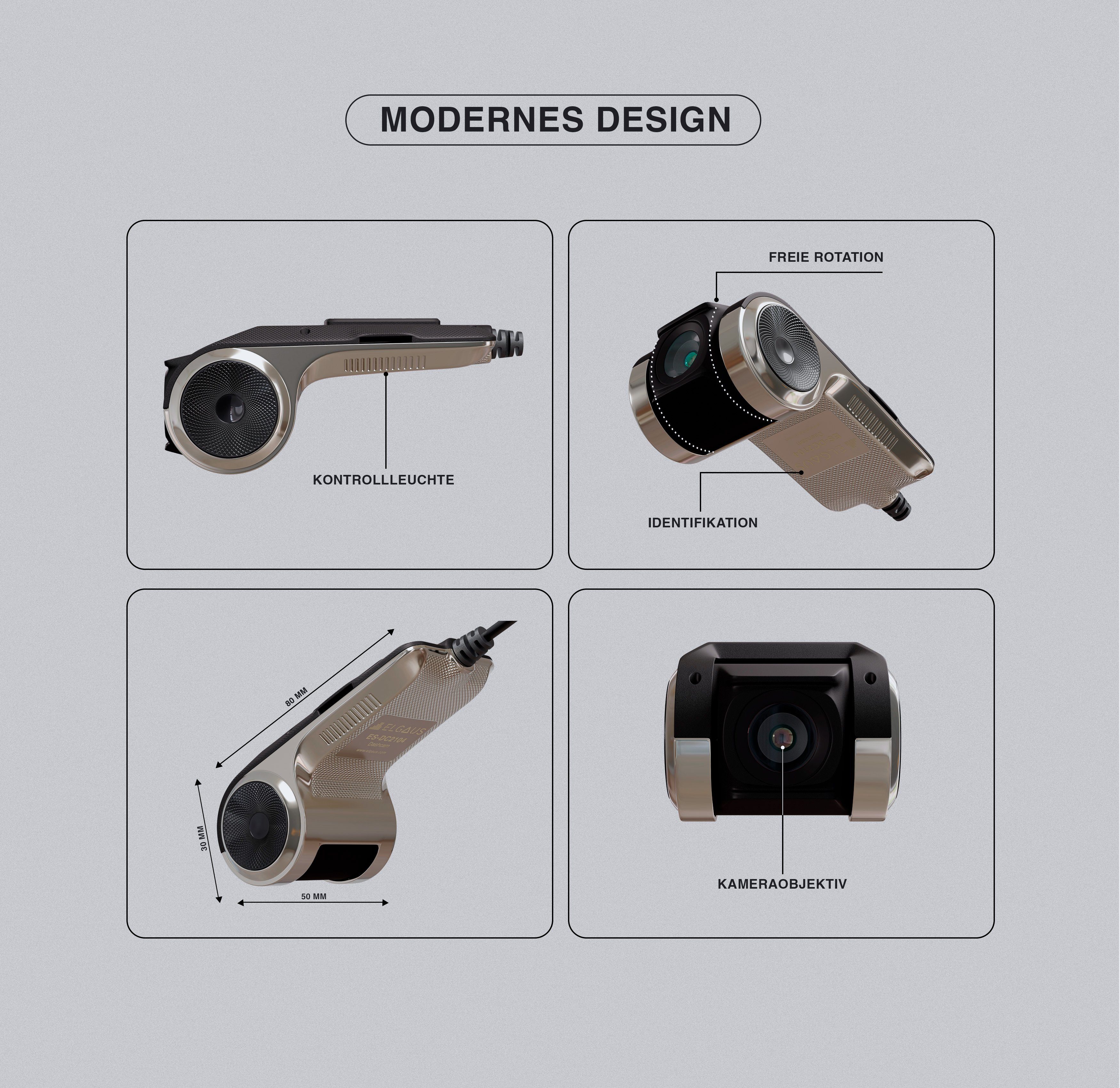 ELGAUS ELGAUS OM-DVR2023, universelle 1080P Dashcam (HD, Dashcam, Nachtsicht, G-Sensor, Loop-Aufnahme, Bedienungsanleitung in DE/EN)