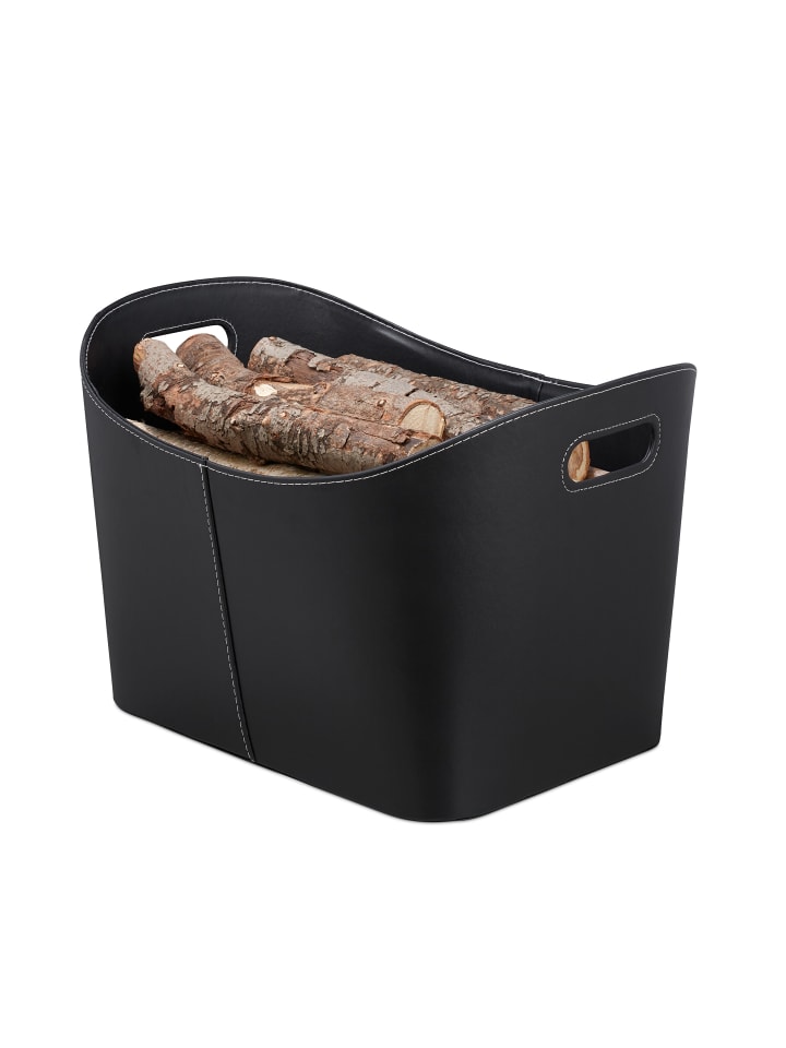 relaxdays Kaminholzkorb XL in Schwarz günstig kaufen onesize