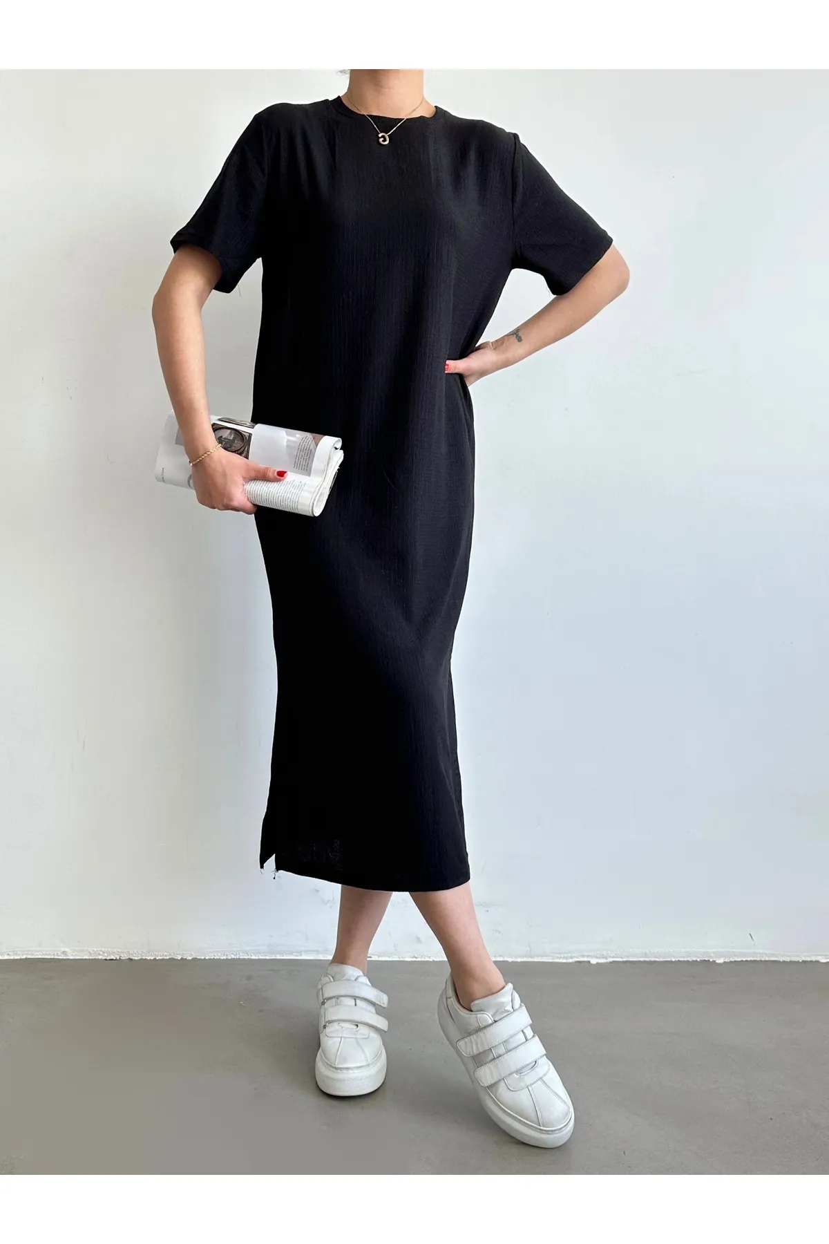 BEJNA  Schwarz gestrickt - lässiges Sommerkleid