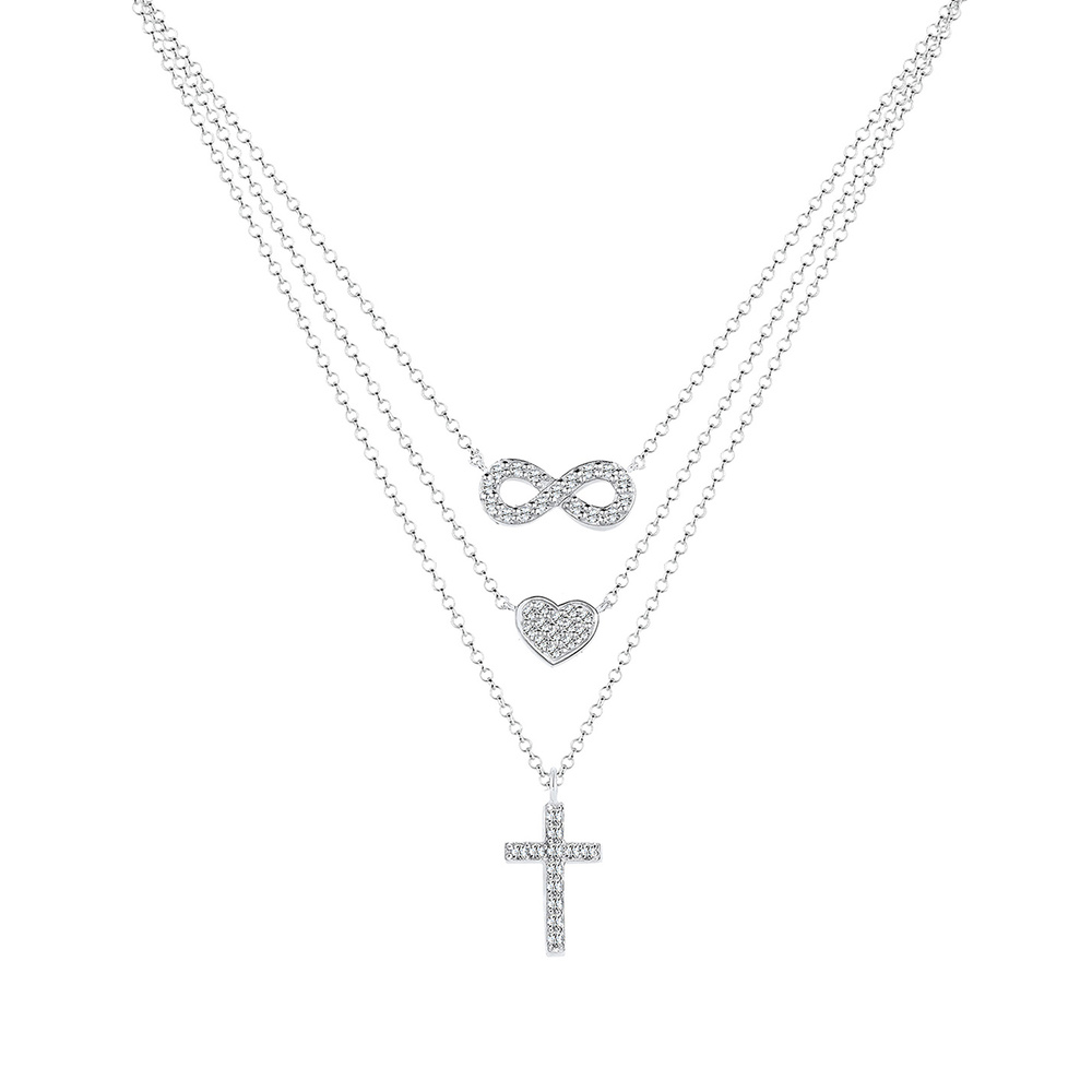 Elli Elli Collier Femme Pendentif en Forme de Croix à l'Infini avec des Cristaux  en A collier