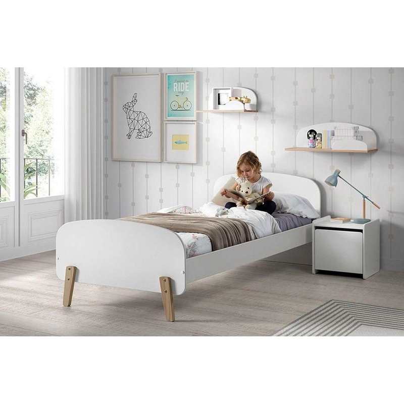 Lit 90x200cm Kiddy blanc