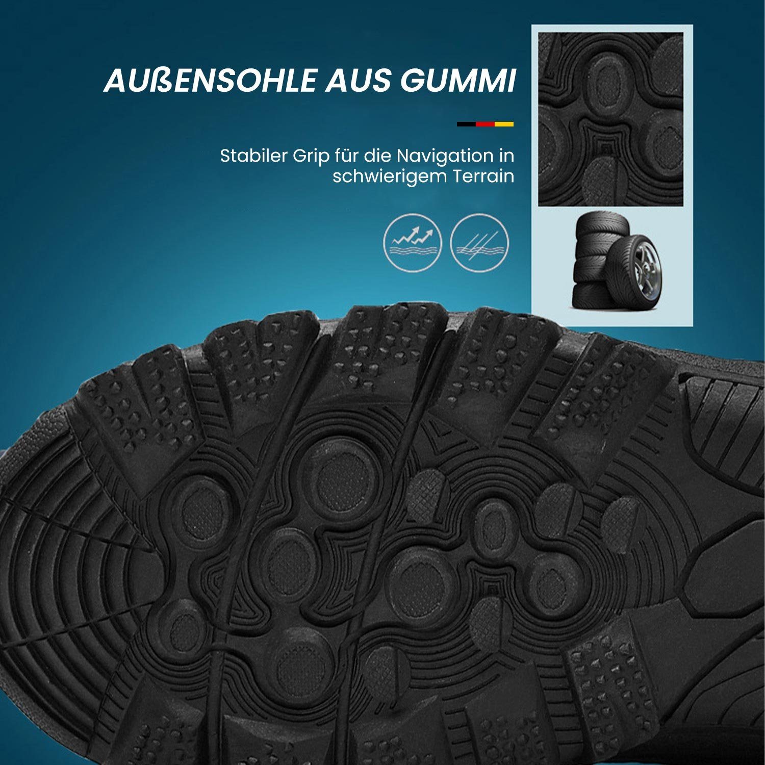 MAGICSHE Outdoor Wanderschuh mit dicker Sohle, rutschfest,wasserdicht