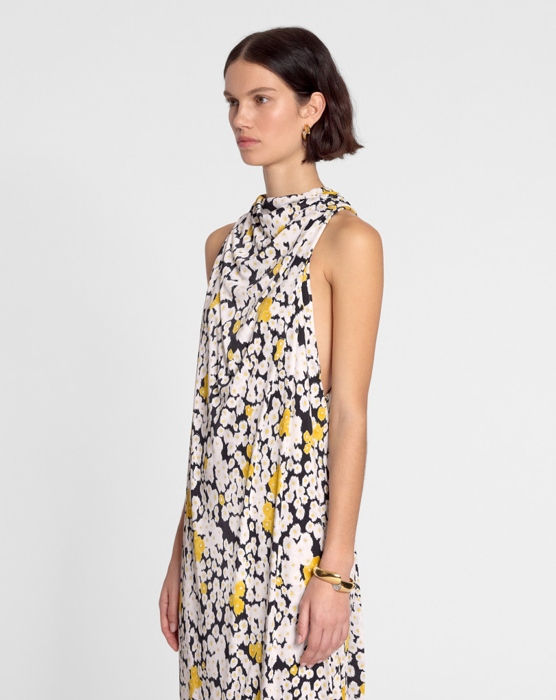 ROBE COURTE DRAPÉE IMPRIMÉE