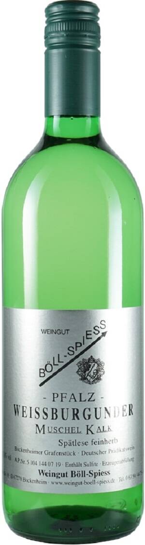 Weingut Böll-Spieß Weissburgunder Muschelkalk - Gutsabfülllung feinherb - Weingut Böll-Spieß 2022