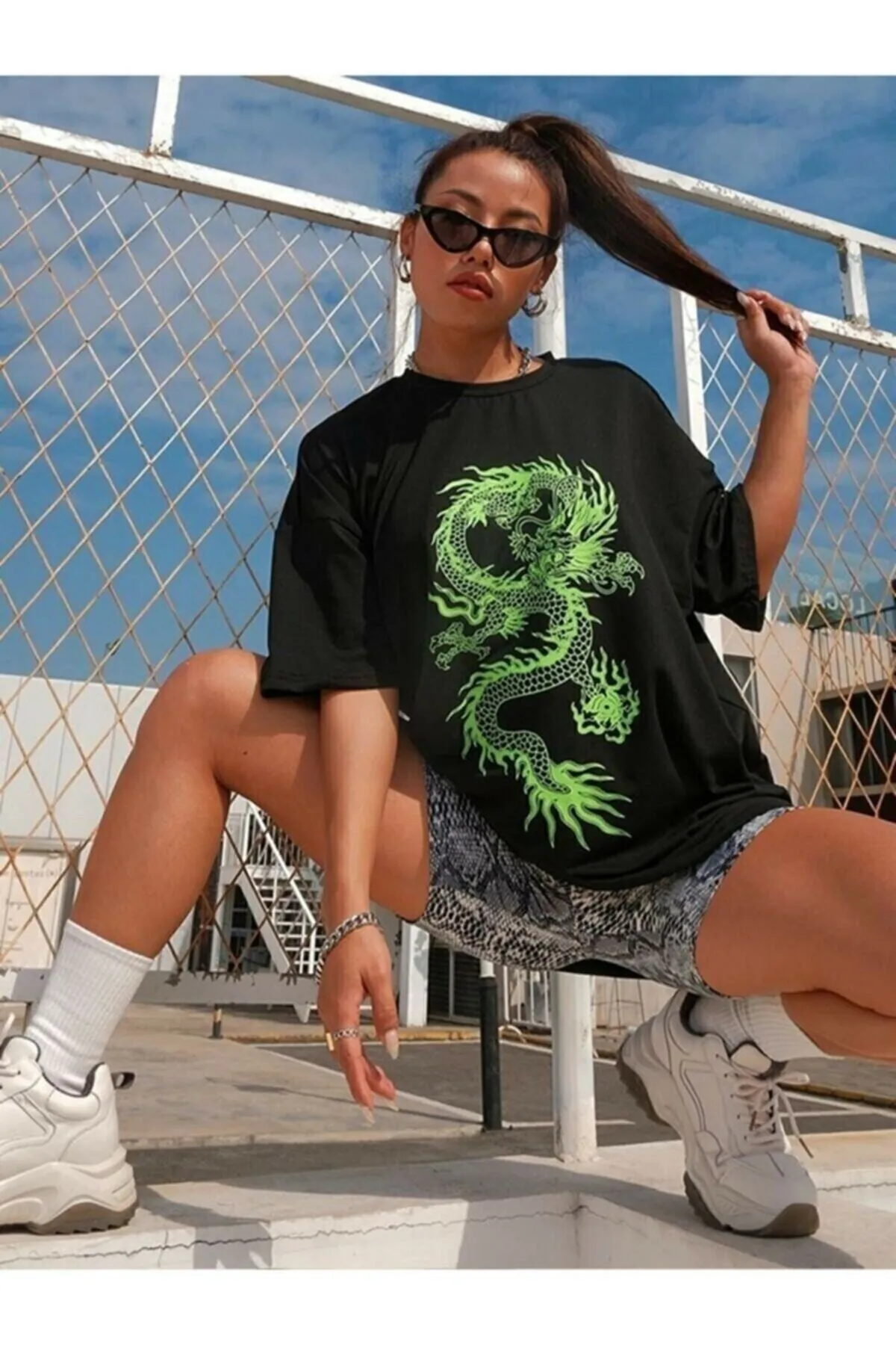 trendypassion  Grün bedrucktes T-Shirt