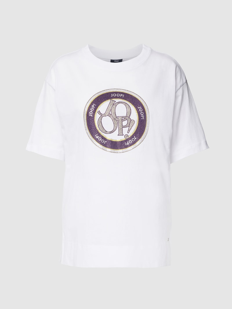 T-Shirt mit Zierbesatz in lila