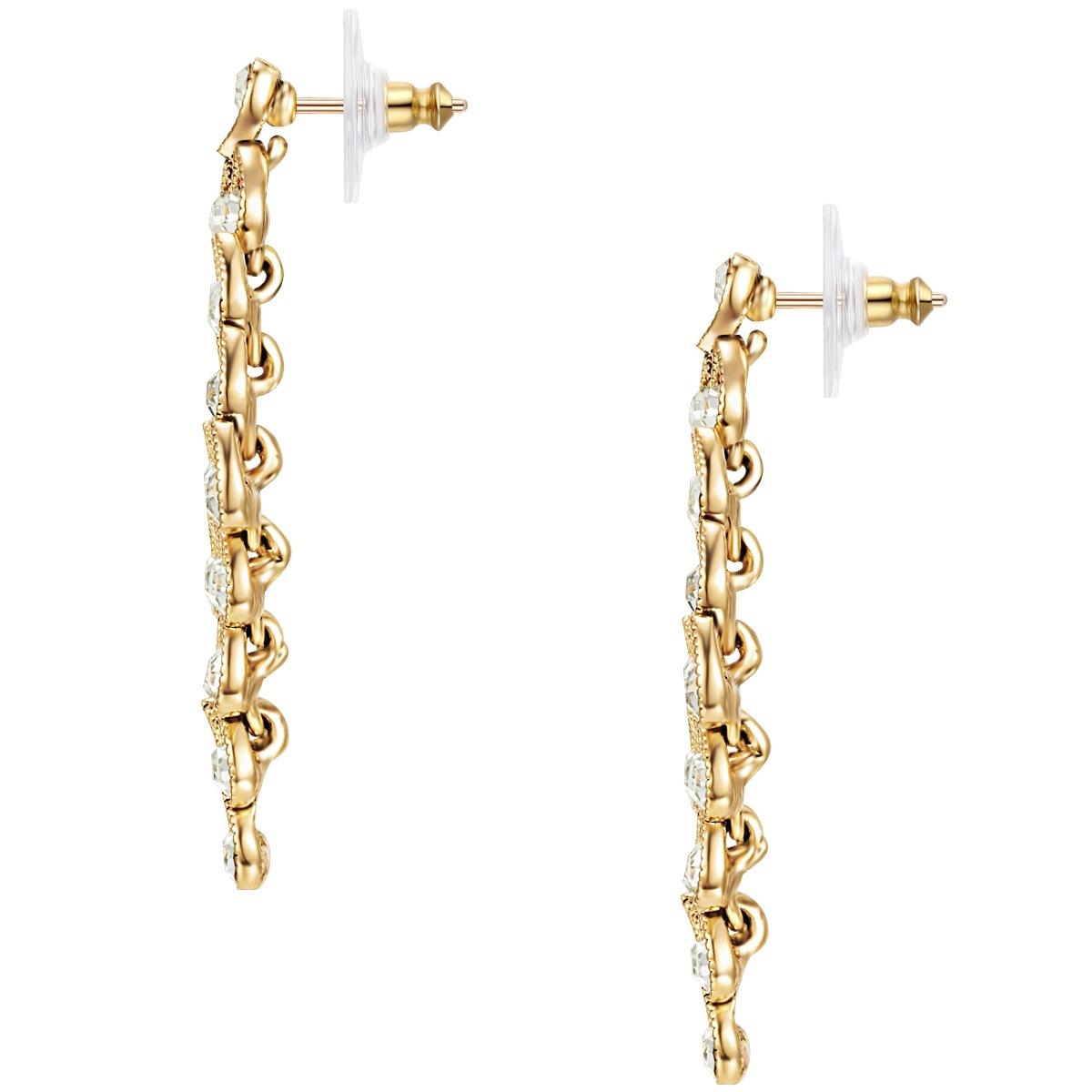 Ohrstecker Metall-Legierung Glas in Gelbgold