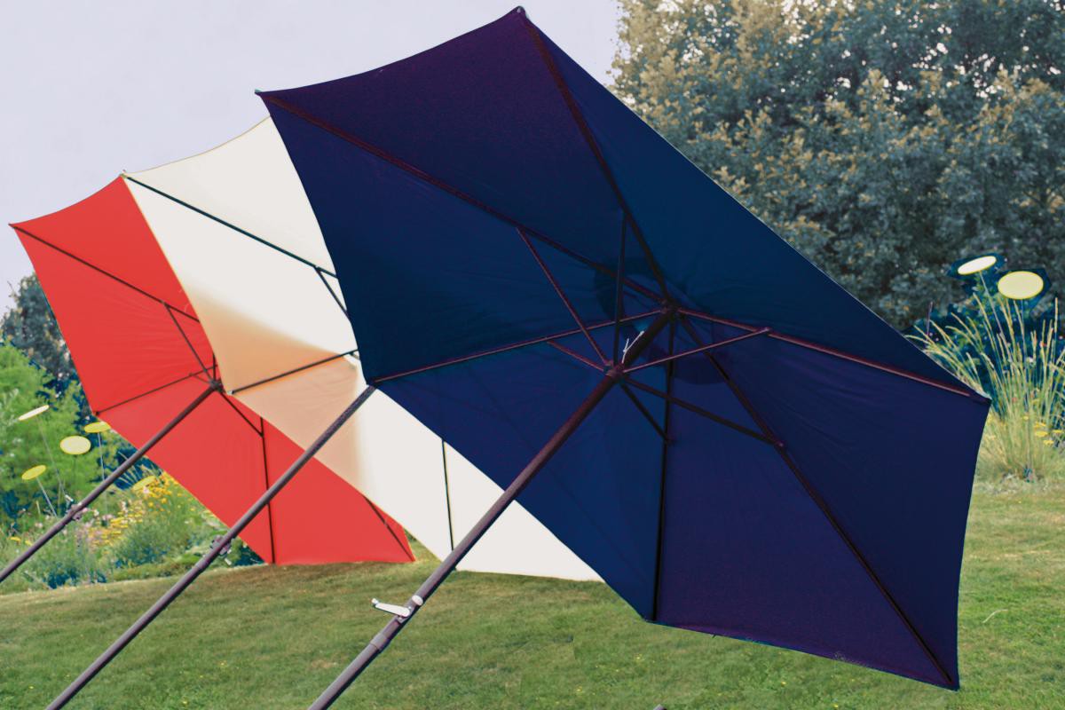 Garden Pleasure Harms Sonnenschirm BLAU, Ø 300cm, 6 Streben