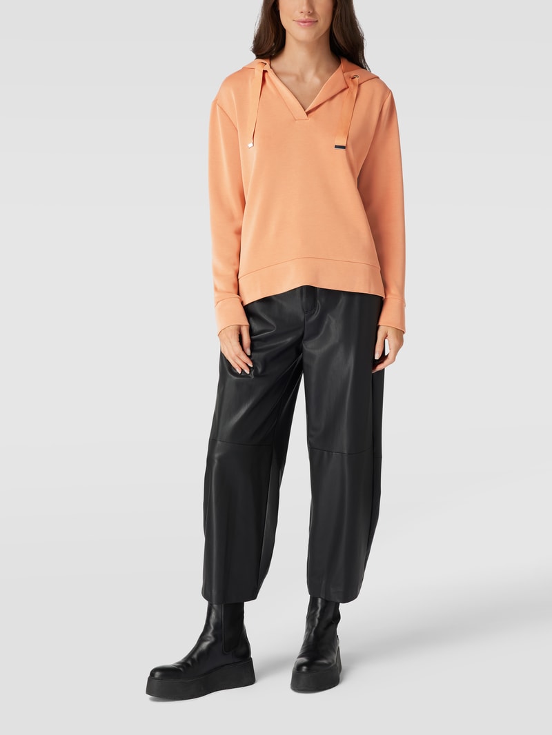 Hoodie mit Tunnelzug in orange